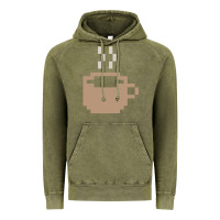 Vintage Olive pixel coffee Vintage Hoodie - linhVisuals