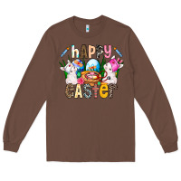Chestnut Happy Easter Long Sleeve Tee - CowhideDigitalArt