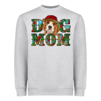 Heather Grey Christmas Beagle Dog Mom Heavyweight Sweatshirt - RanaPortraitStore