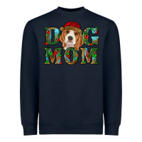 Navy Christmas Beagle Dog Mom Heavyweight Sweatshirt - RanaPortraitStore