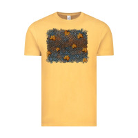 Vintage Mustard tooled leather fall background Vintage Tee - RanaPortraitStore
