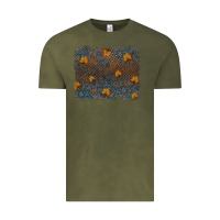 Vintage Olive tooled leather fall background Vintage Tee - RanaPortraitStore