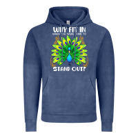 Vintage Denim peacock inspired beautiful color bird (3) Vintage Hoodie - linhVisuals