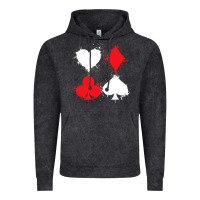 Vintage Black playing cards poker heart spade club Vintage Hoodie - linhVisuals