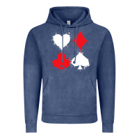 Vintage Denim playing cards poker heart spade club Vintage Hoodie - linhVisuals