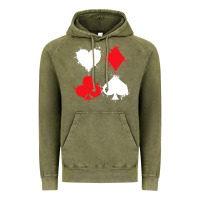 Vintage Olive playing cards poker heart spade club Vintage Hoodie - linhVisuals