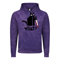 Cloud Purple Halloween Cat With Knife What Vintage Hoodie - linhVisuals