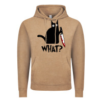 Vintage Coffee Halloween Cat With Knife What Vintage Hoodie - linhVisuals