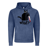 Vintage Denim Halloween Cat With Knife What Vintage Hoodie - linhVisuals