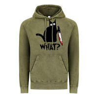 Vintage Olive Halloween Cat With Knife What Vintage Hoodie - linhVisuals