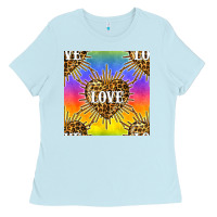 Baby Blue Pride lgbtq leopard love heart seamless pattern Ladies Tee - BundleAndBundleShop