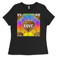 Pride Lgbtq Leopard Love Heart Seamless Pattern Ladies Tee | Teevron