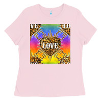 Bubblegum Pink Pride lgbtq leopard love heart seamless pattern Ladies Tee - BundleAndBundleShop