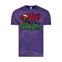 Cloud Purple Santa's Little Yelper Vintage Tee - FaDigitalArtStudio