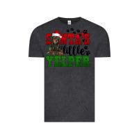Vintage Black Santa's Little Yelper Vintage Tee - FaDigitalArtStudio