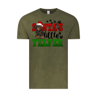 Vintage Olive Santa's Little Yelper Vintage Tee - FaDigitalArtStudio