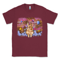 Burgundy easter bunny egg leopard background Classic Tee - Artiststas