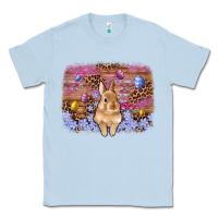 Dusty Blue easter bunny egg leopard background Classic Tee - Artiststas