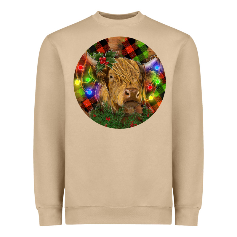 Brown Cow Christmas Heavyweight Sweatshirt by RanaPortraitStore | Teevron