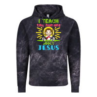 Cloud Black i teach tiny humans about jesus Vintage Hoodie - linhVisuals