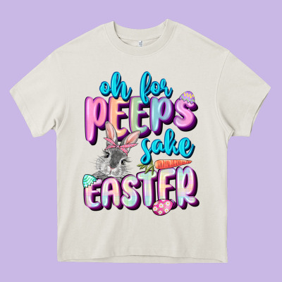 Oh For Peeps Sake Easter Day Heavy Core Tee Designed By Cowgirlartshop