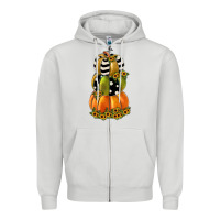 Dove Grey pumpkin polka dot, sunflower Zipper Hoodie - JahusDesignShop