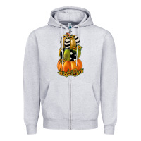 Heather Grey pumpkin polka dot, sunflower Zipper Hoodie - JahusDesignShop