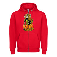 Red pumpkin polka dot, sunflower Zipper Hoodie - JahusDesignShop
