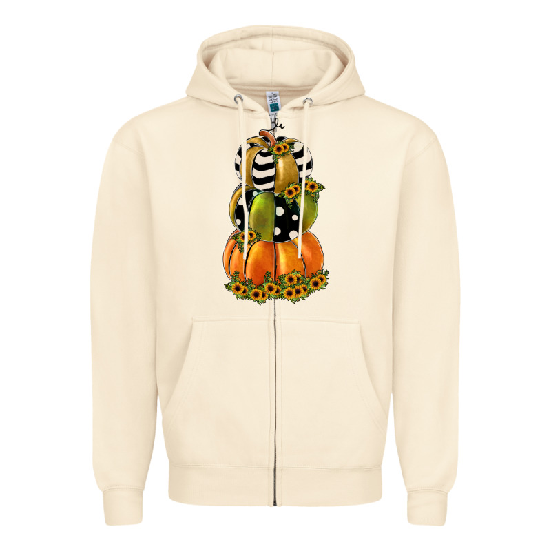 Pumpkin Polka Dot, Sunflower Zipper Hoodie by JahusDesignShop | Teevron