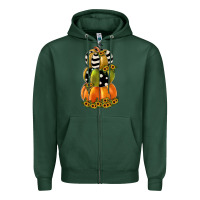 Sports Green pumpkin polka dot, sunflower Zipper Hoodie - JahusDesignShop