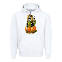 White pumpkin polka dot, sunflower Zipper Hoodie - JahusDesignShop