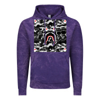 Cloud Purple Bape Shark Army Vintage Hoodie - linhVisuals
