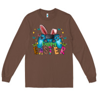 Chestnut Happy Easter Gamer Long Sleeve Tee - CowhideDigitalArt