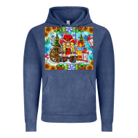 Vintage Denim Christmas cowboy gnome Vintage Hoodie - CowhideDigitalArt