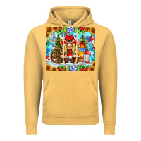 Vintage Mustard Christmas cowboy gnome Vintage Hoodie - CowhideDigitalArt