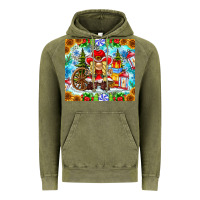 Vintage Olive Christmas cowboy gnome Vintage Hoodie - CowhideDigitalArt
