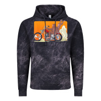 Cloud Black bigfoot t  shirt bigfoot riding motorcycle for biker sasquatch chick t Vintage Hoodie - linhVisuals