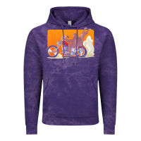Cloud Purple bigfoot t  shirt bigfoot riding motorcycle for biker sasquatch chick t Vintage Hoodie - linhVisuals