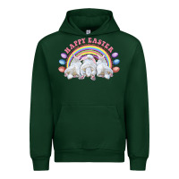 Forest Green Happy easter bunny tails Urban Hoodie - RanaPortraitStore