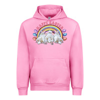Fuchsia Pink Happy easter bunny tails Urban Hoodie - RanaPortraitStore