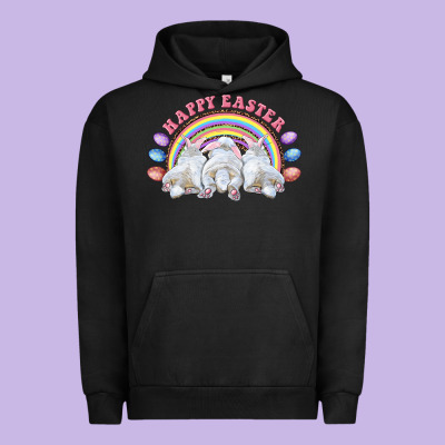 Happy Easter Bunny Tails Urban Hoodie Designed By Ranaportraitstore
