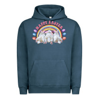 Pigment Midnight Navy Happy easter bunny tails Urban Hoodie - RanaPortraitStore