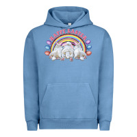 Pigment Pebble Blue Happy easter bunny tails Urban Hoodie - RanaPortraitStore