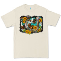 Bone western leopard cowhide turquoise background horse Premium Tee - OliviaCreatesArt