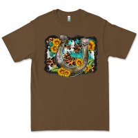 Cacao western leopard cowhide turquoise background horse Premium Tee - OliviaCreatesArt