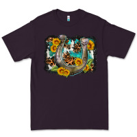 Plum western leopard cowhide turquoise background horse Premium Tee - OliviaCreatesArt