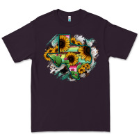 Plum Texas Map Sunflower Cactus Serape Premium Tee - RanaPortraitStore