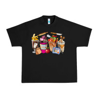 Black Lunch Lady Coffee Cups Urban Heavy Tee - FaDigitalArtStudio