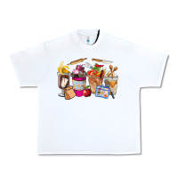 White Lunch Lady Coffee Cups Urban Heavy Tee - FaDigitalArtStudio