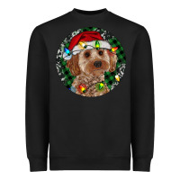 Black Cockapoo Christmas Heavyweight Sweatshirt - RanaPortraitStore